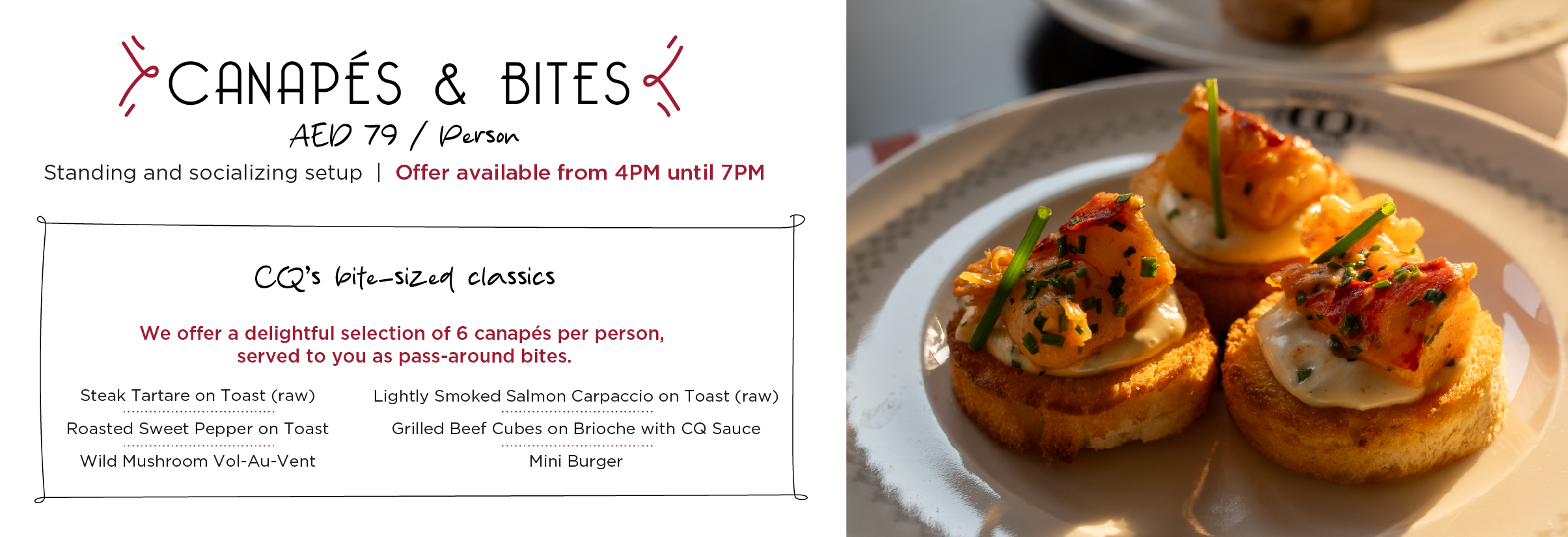 Canape selection for desktop